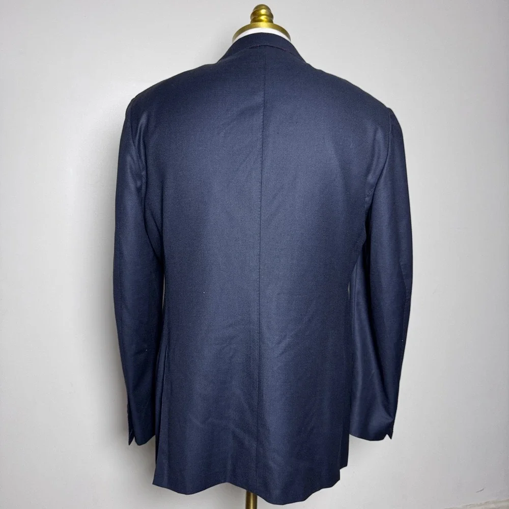 Suitsupply Blazer Mens‎ 44R Navy Blue Solid Wool Sienna Vitale Barberis Canonico